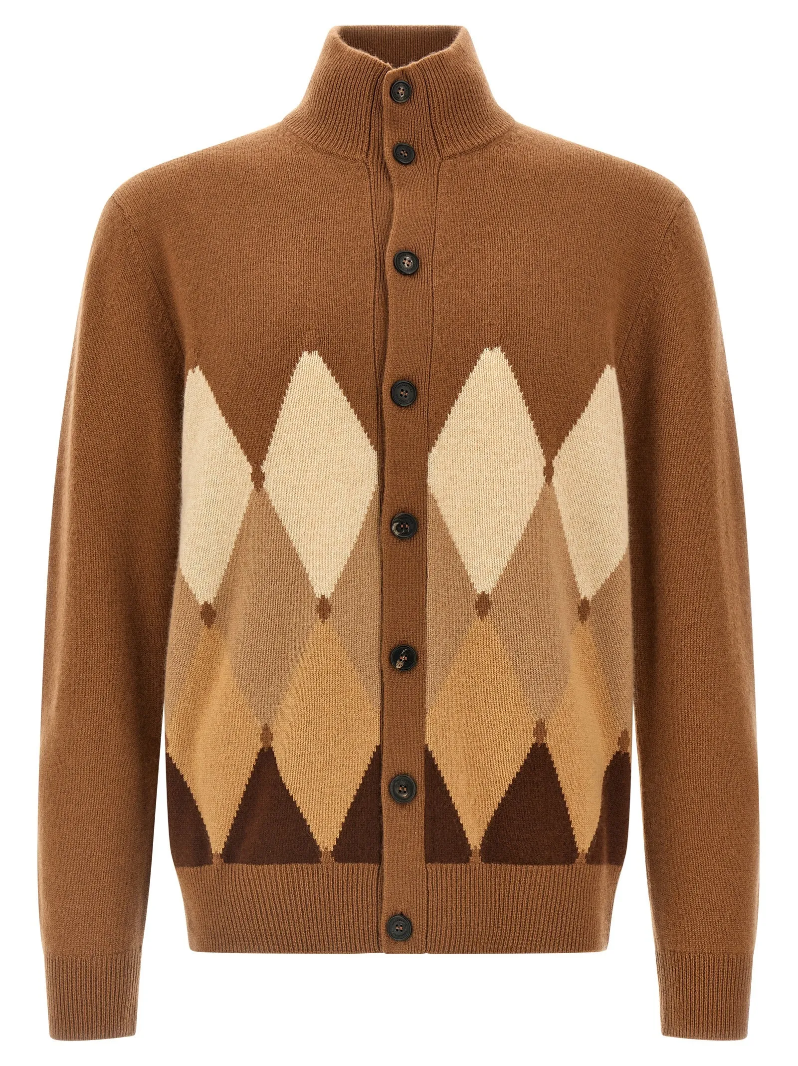 Cardigan Argyle Sweaters And Cardigans Brown sold by Wanan Luxury
