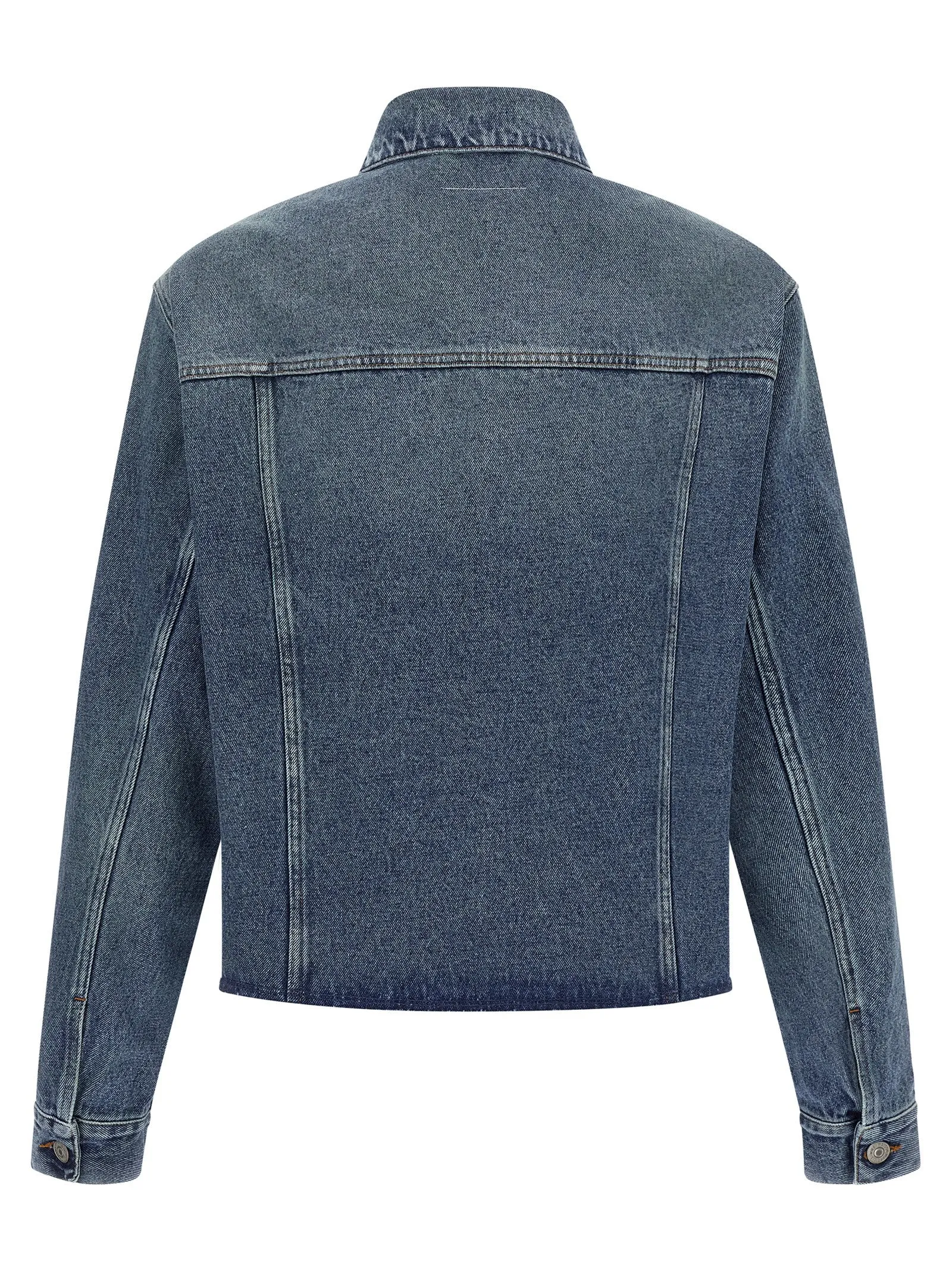 Raw Cut Denim Jacket Puffer Jackets Blue sold by Wanan Luxury product image thumbnail 2