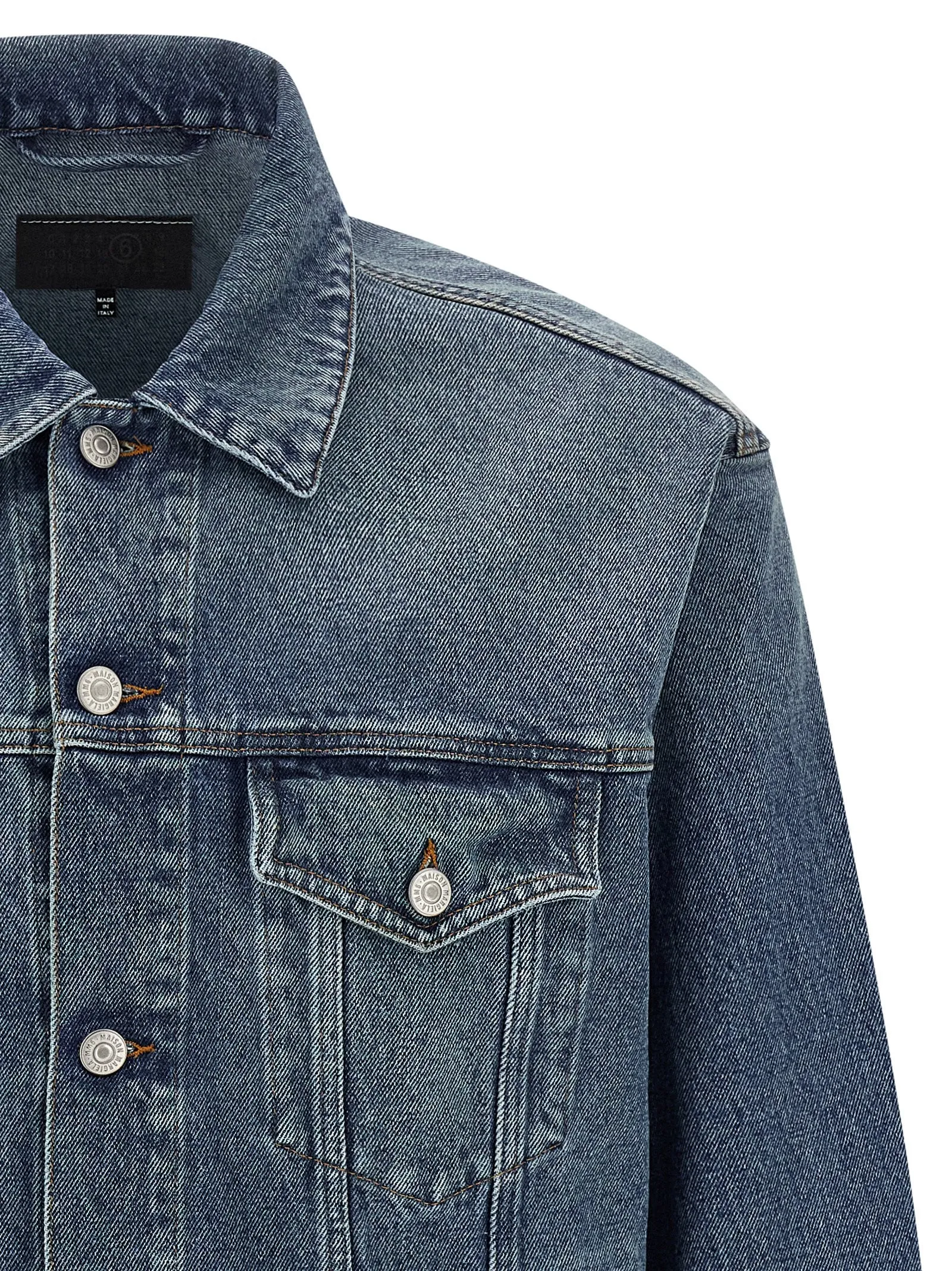Raw Cut Denim Jacket Puffer Jackets Blue sold by Wanan Luxury product image thumbnail 3