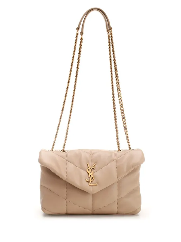 Loulou Puffer Small Leather Goods Beige made by Yves Saint Laurent
