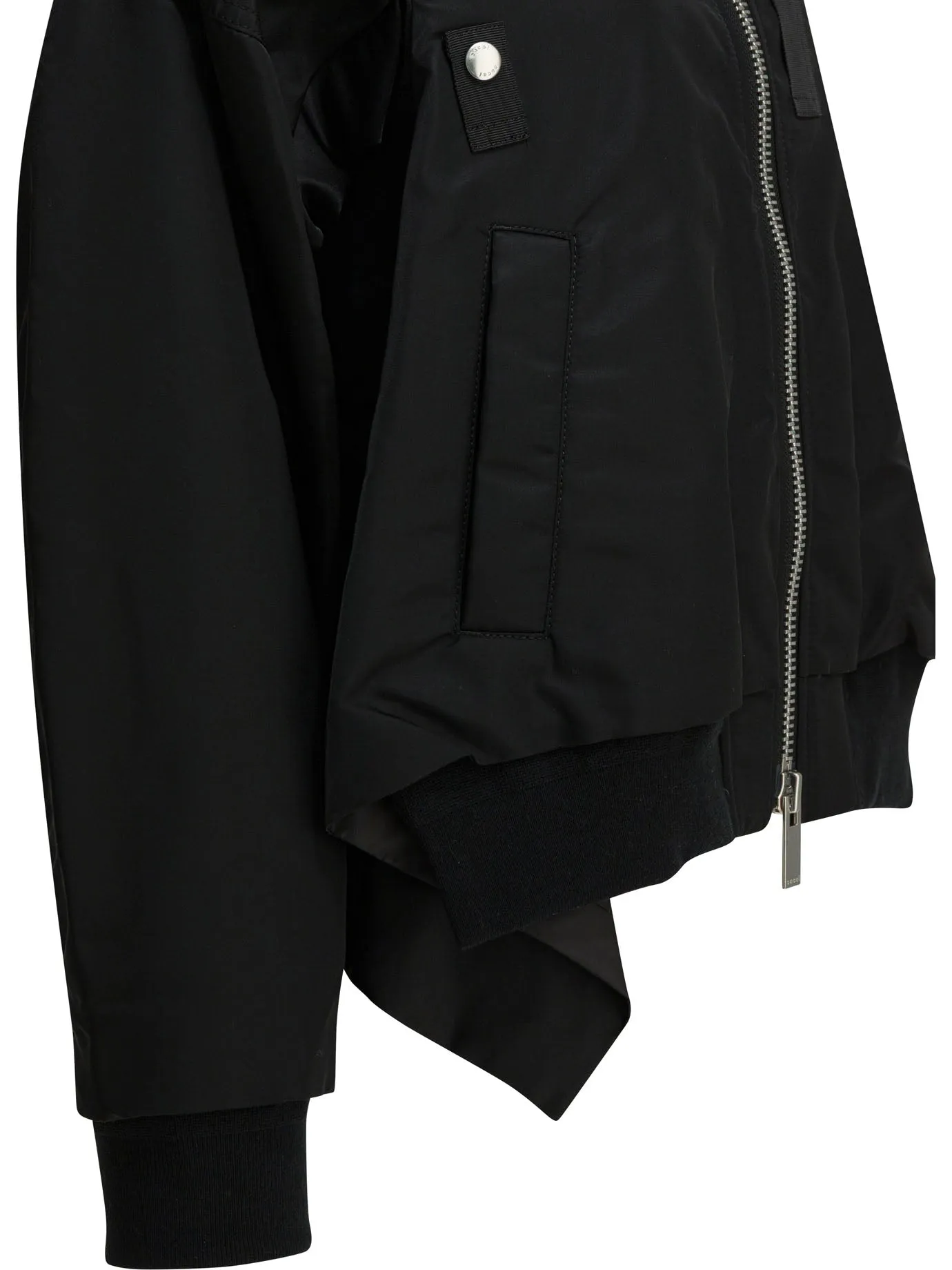 Nylon Zippered Bomber Jacket Jackets And Coats Black sold by Wanan Luxury product image thumbnail 3