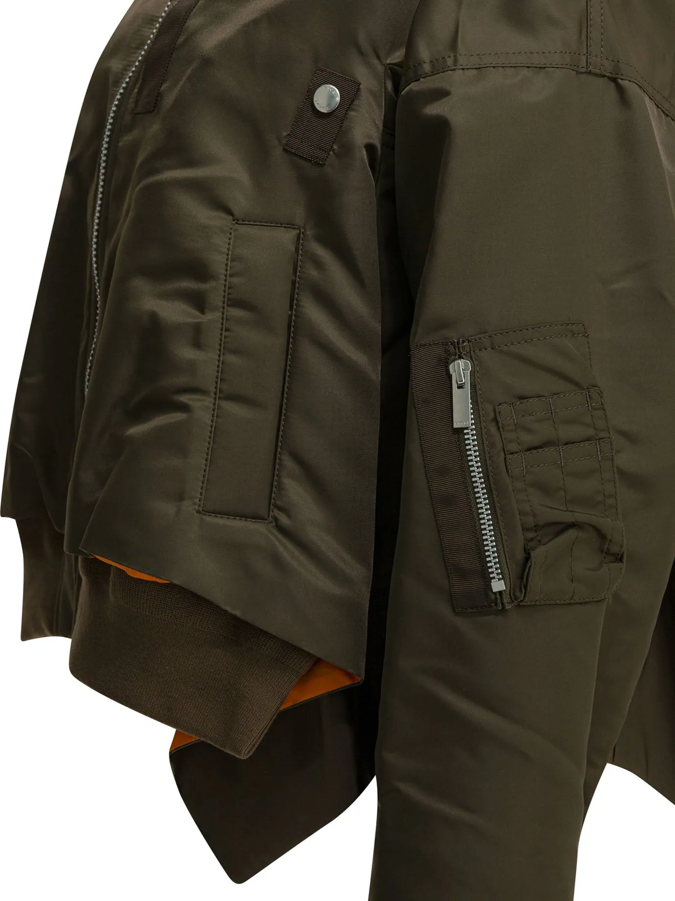 Nylon Zippered Bomber Jacket Jackets And Coats Green sold by Wanan Luxury product image thumbnail 3