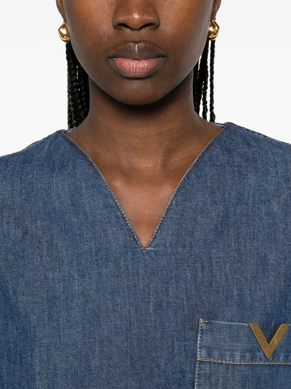 Vlogo Signature Denim Blouse sold by Wanan Luxury product image thumbnail 2