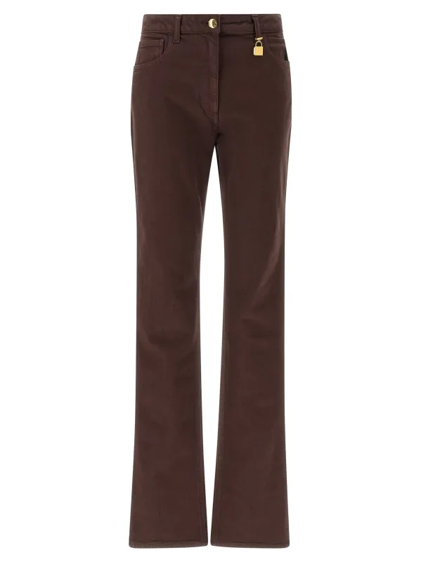 Jewel Padlock Jeans Brown made by Wanan Luxury