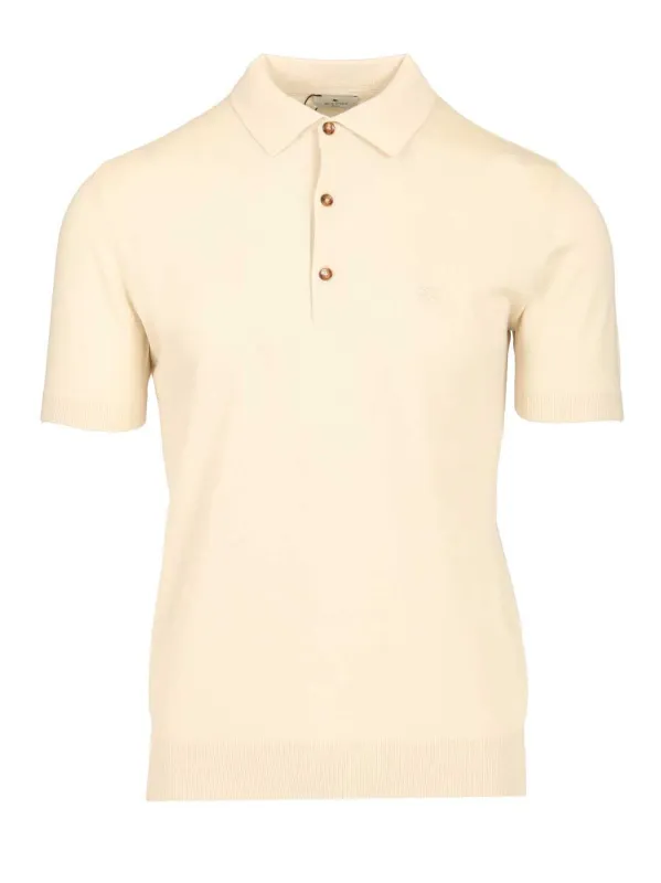 Cotton Knit Polo Shirt Knitwear White sold by Wanan Luxury