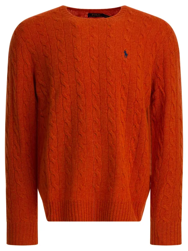 Wool And Cashmere Sweater Knitwear Orange made by Polo by Ralph Lauren