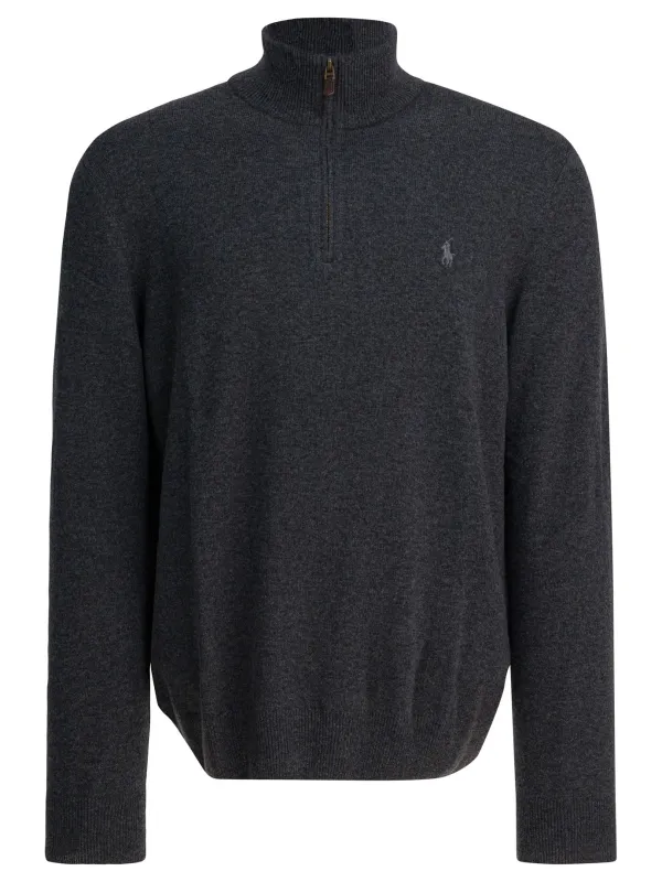 Zipper Sweater Knitwear Grey made by Polo by Ralph Lauren