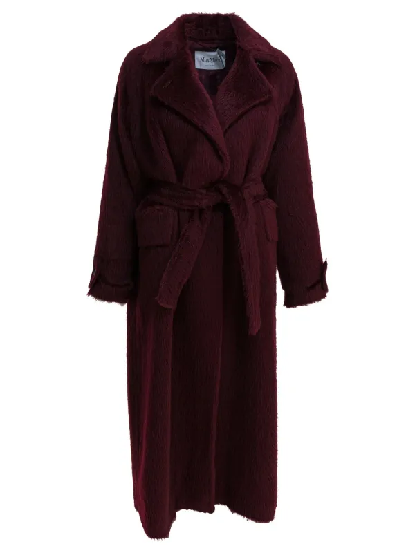 Alpaca And Wool Long Coat Jackets And Coats Bordeaux sold by Wanan Luxury