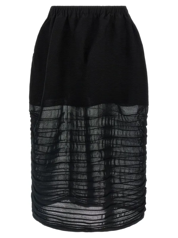 Moving Knit Skirts Black made by Issey Miyake