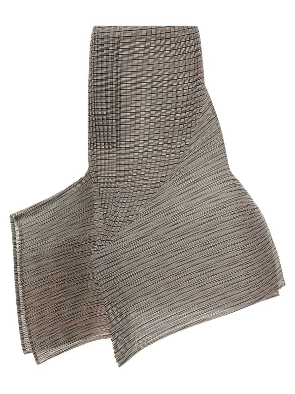 Generic Stripes (Machine Pleats) Skirts Brown sold by Wanan Luxury