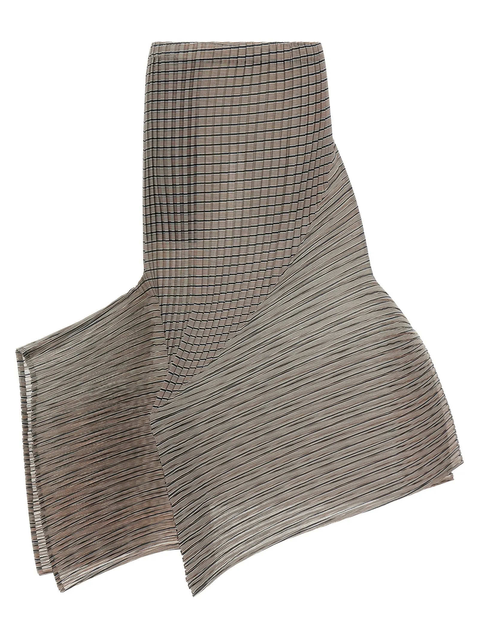 Generic Stripes (Machine Pleats) Skirts Brown sold by Wanan Luxury