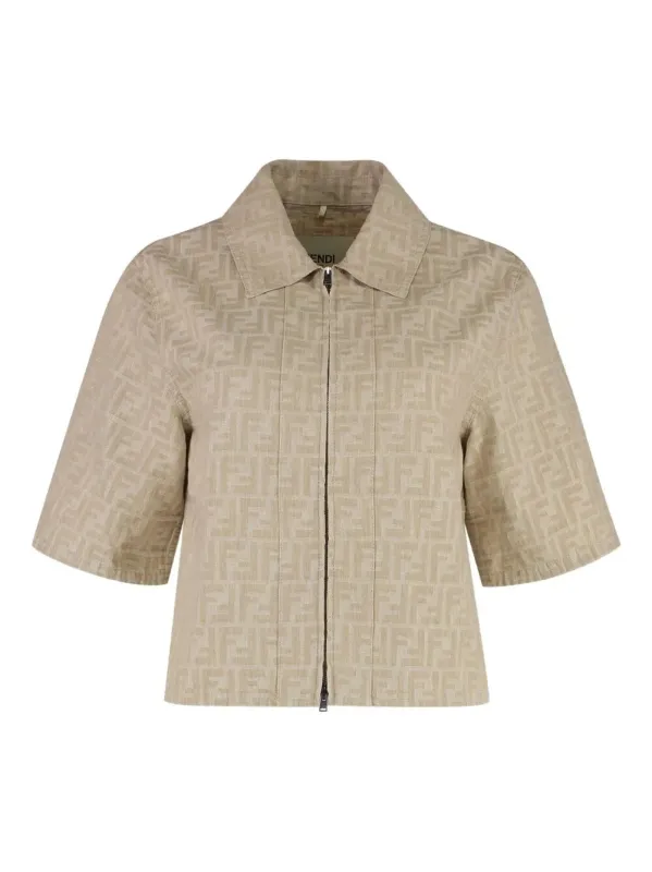 Ff Chambray Denim Cropped Jacket sold by Wanan Luxury