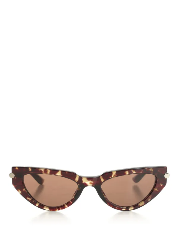 Cat-Eye T-Bar Icon Sun Glasses Brown made by Alexander McQueen