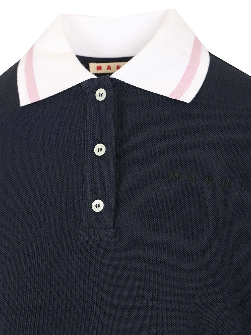 Long-Sleeved Cotton Piqué Polo Shirt Blue sold by Wanan Luxury product image thumbnail 4