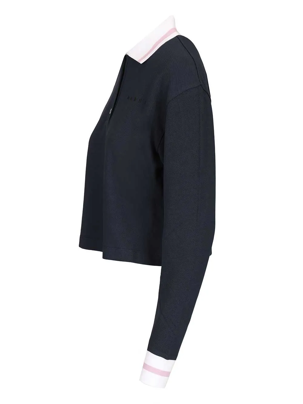 Long-Sleeved Cotton Piqué Polo Shirt Blue sold by Wanan Luxury product image thumbnail 3