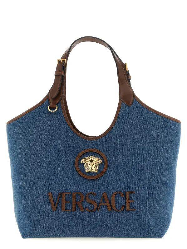 La Medusa Tote Bag Blue sold by Wanan Luxury