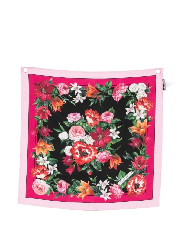 Floral Print Square Scarf made by Wanan Luxury