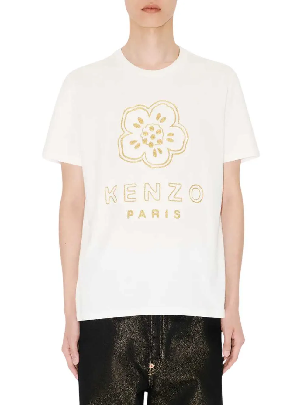 Slim-Fit Cotton T-Shirt With "Boke Flower" Embroidery sold by Wanan Luxury product image thumbnail 4