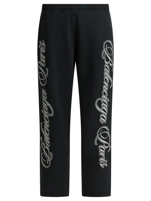 Baggy Cursive Trousers Black made by Balenciaga