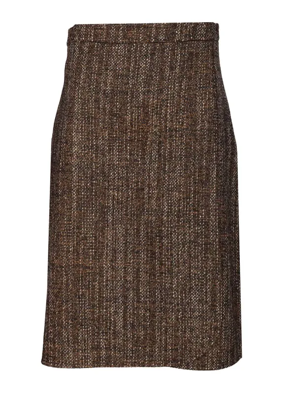 Wrap Midi Skirt Skirts Brown sold by Wanan Luxury