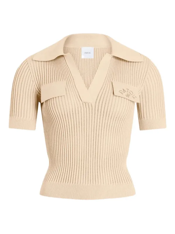 Embroidered Knitted Cotton Polo Shirt made by Wanan Luxury