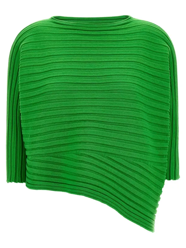 Cotton Cashmere Knit Tops Green sold by Wanan Luxury
