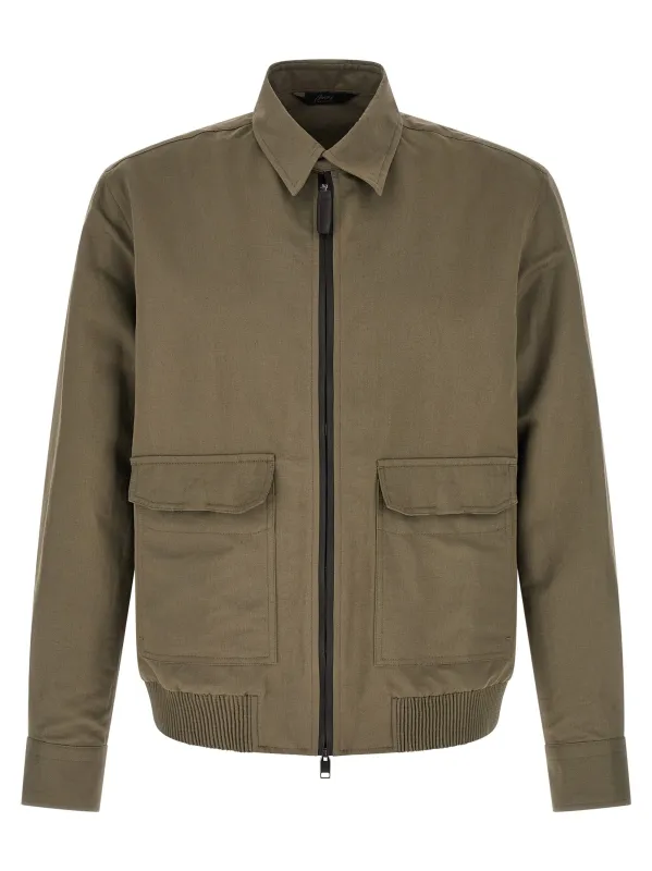 Linen Cotton Blouson Puffer Jackets Green sold by Wanan Luxury