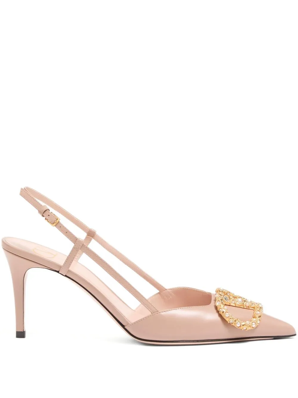 Vlogo Signature Leather Slingback Pumps sold by Wanan Luxury