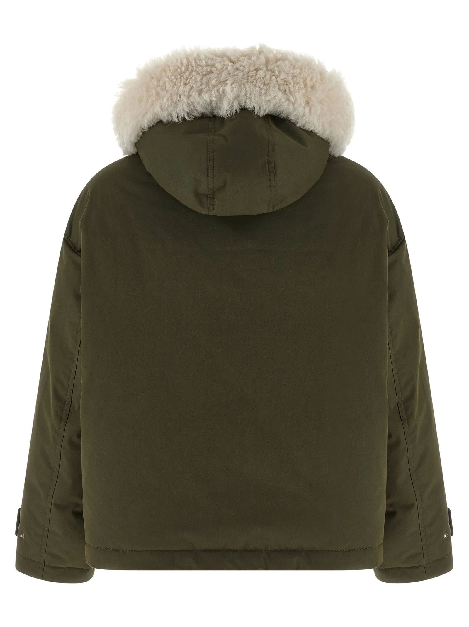 Merino Shearling Hooded Parka Puffer Jackets Green sold by Wanan Luxury product image thumbnail 2