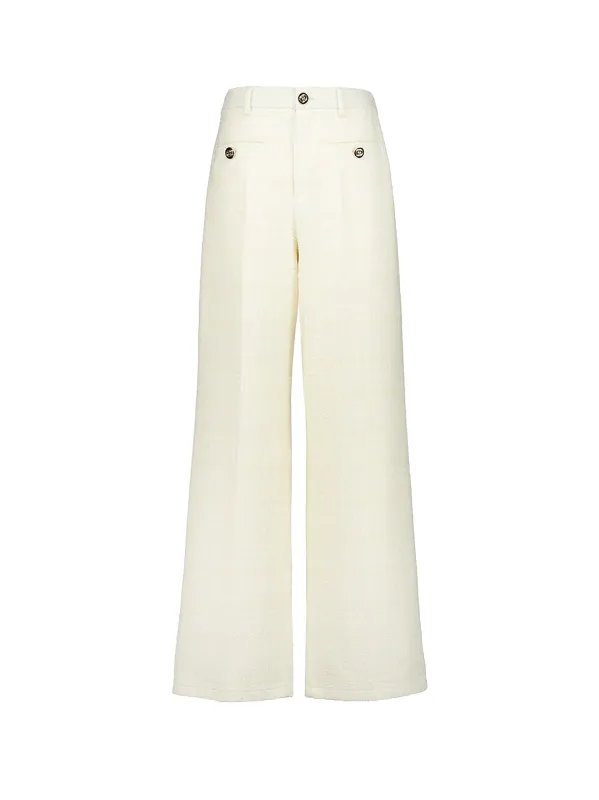 Cotton Blend Trousers With Checked Pattern made by Gucci