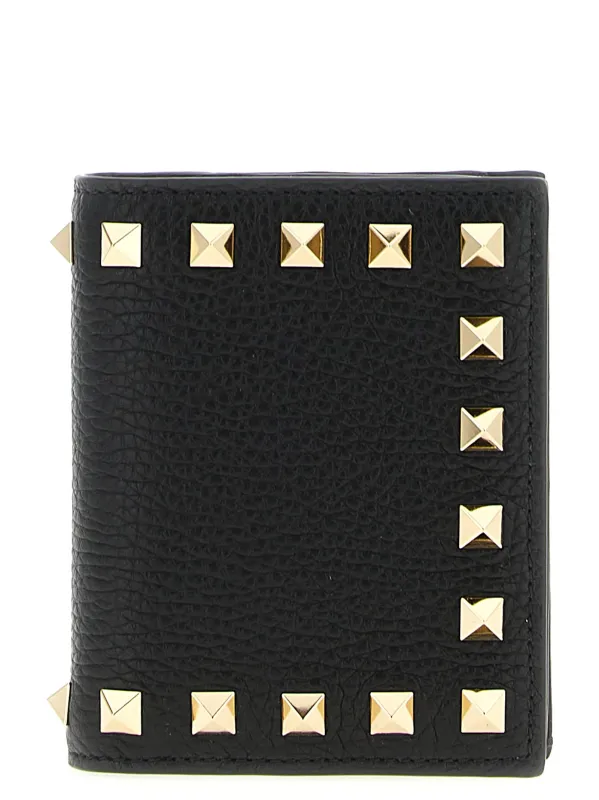 Rockstud Wallets And Card Holders Black sold by Wanan Luxury