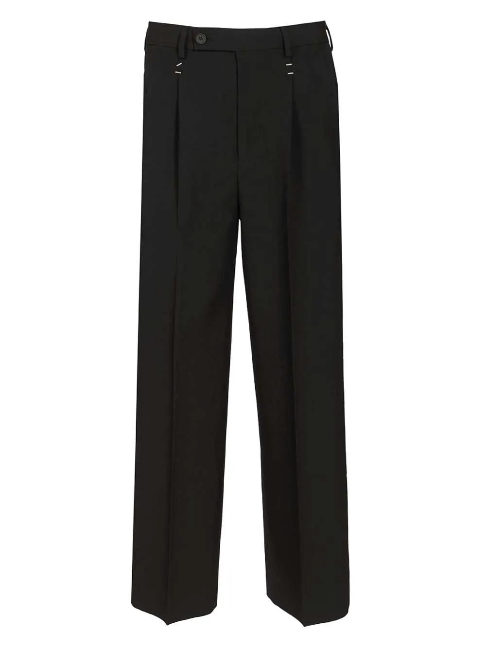 Wool With Staples Trousers Black sold by Wanan Luxury