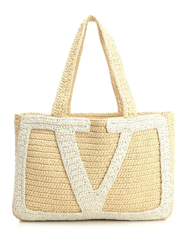 Large Tote | Viva Superstar Crochet | Crochet Rafia Shoulder Bags Beige sold by Wanan Luxury