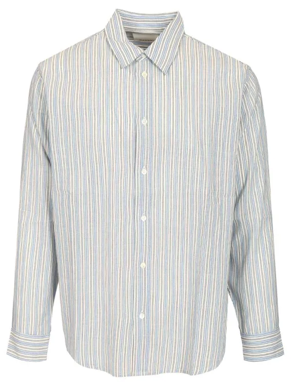 Cybilio Waffle Striped Shirt Shirts Blue sold by Wanan Luxury
