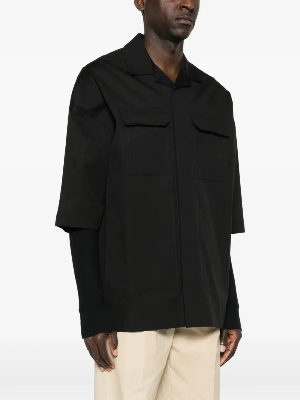 Shirt With Flap Pocket And Camp Collar sold by Wanan Luxury product image thumbnail 3