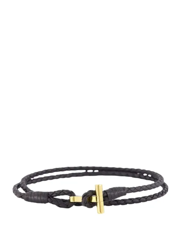 Dark Brown Braided T-Bracelet sold by Wanan Luxury