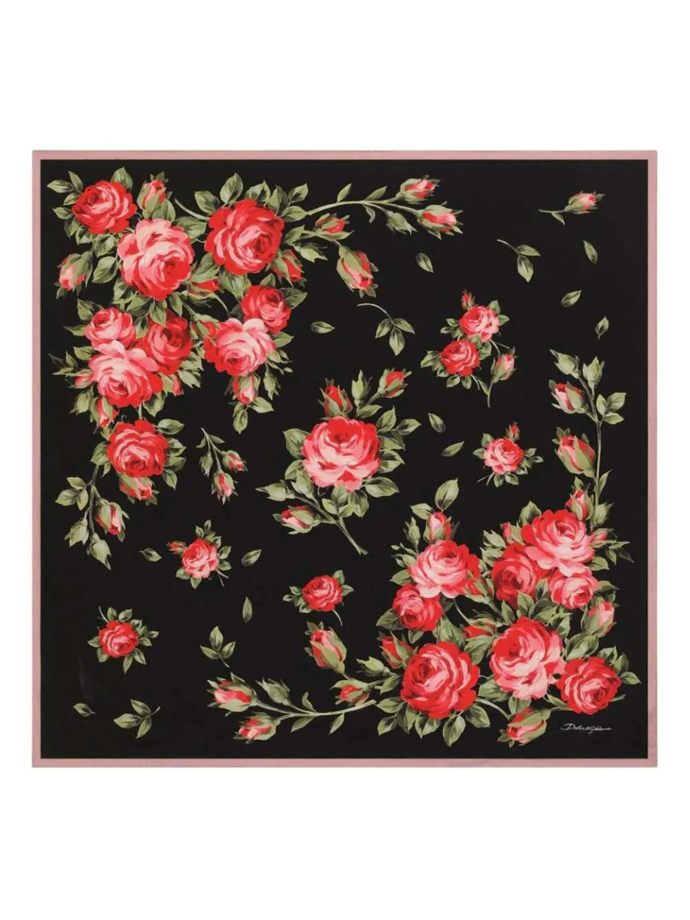 90x90 Cm Silk Twill Scarf With A Rose Bouquet Print sold by Wanan Luxury