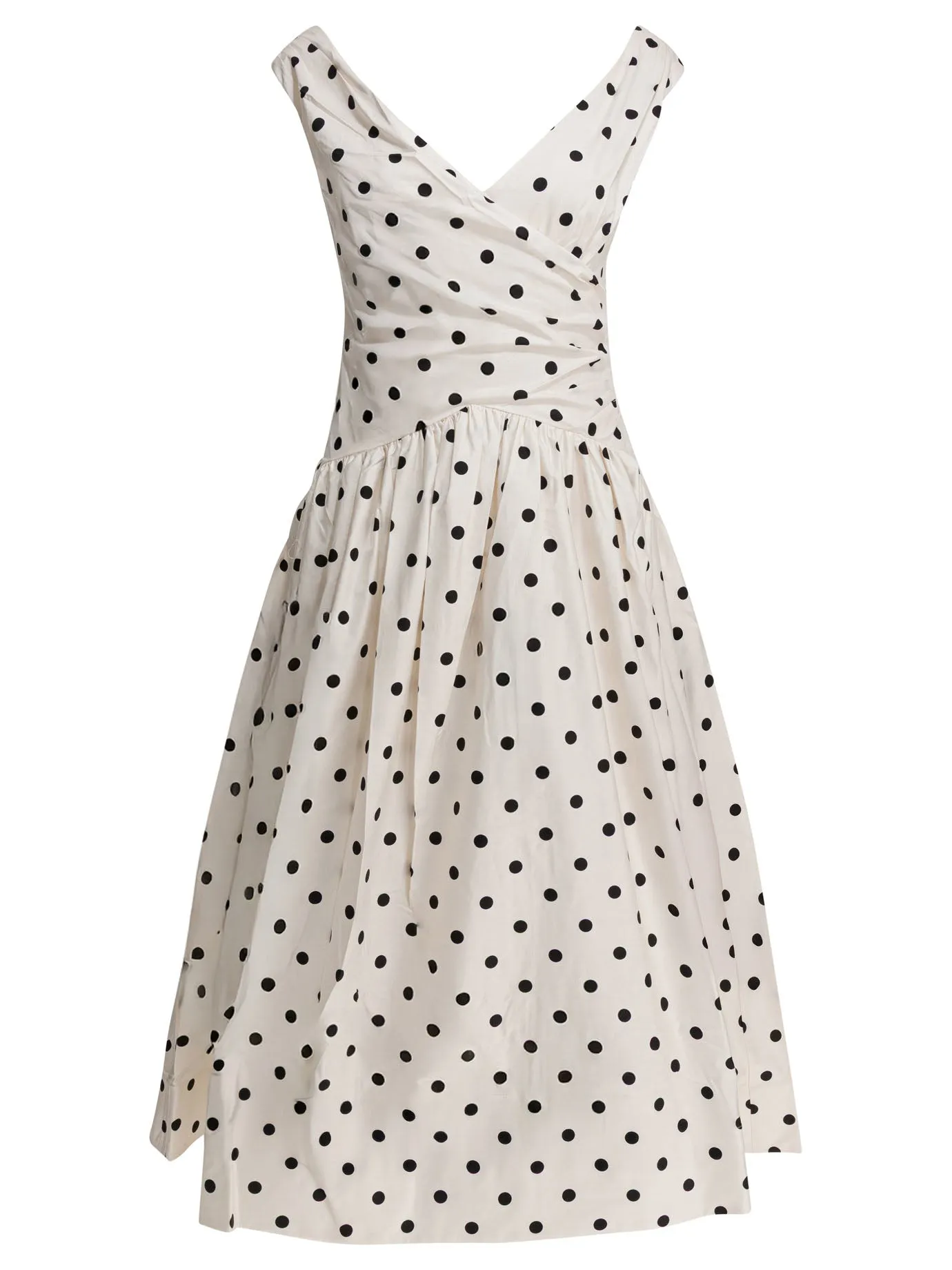 Polka Dot Flared Midi Dress Dresses White sold by Wanan Luxury
