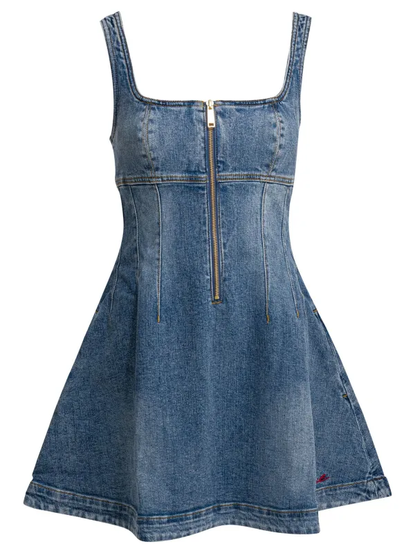 Denim Flared Dress Dresses Blue sold by Wanan Luxury