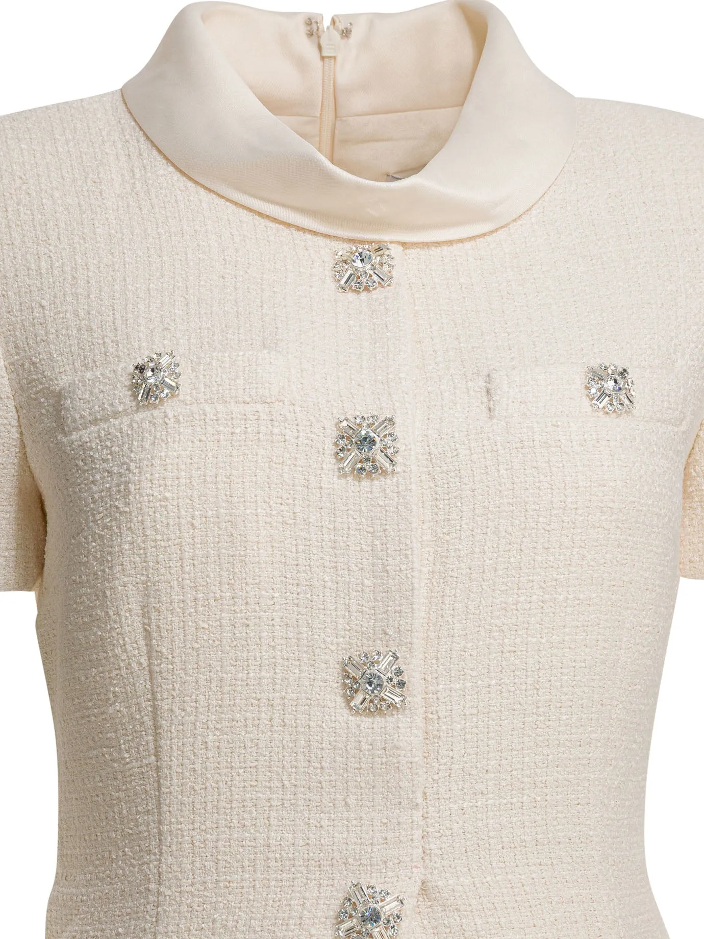 Boucle Midi Dress With Pleated Skirt Dresses White sold by Wanan Luxury product image thumbnail 3