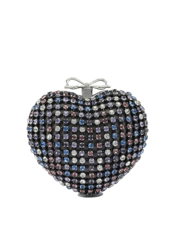 Heart Clutch With Crystals Clutches Black sold by Wanan Luxury