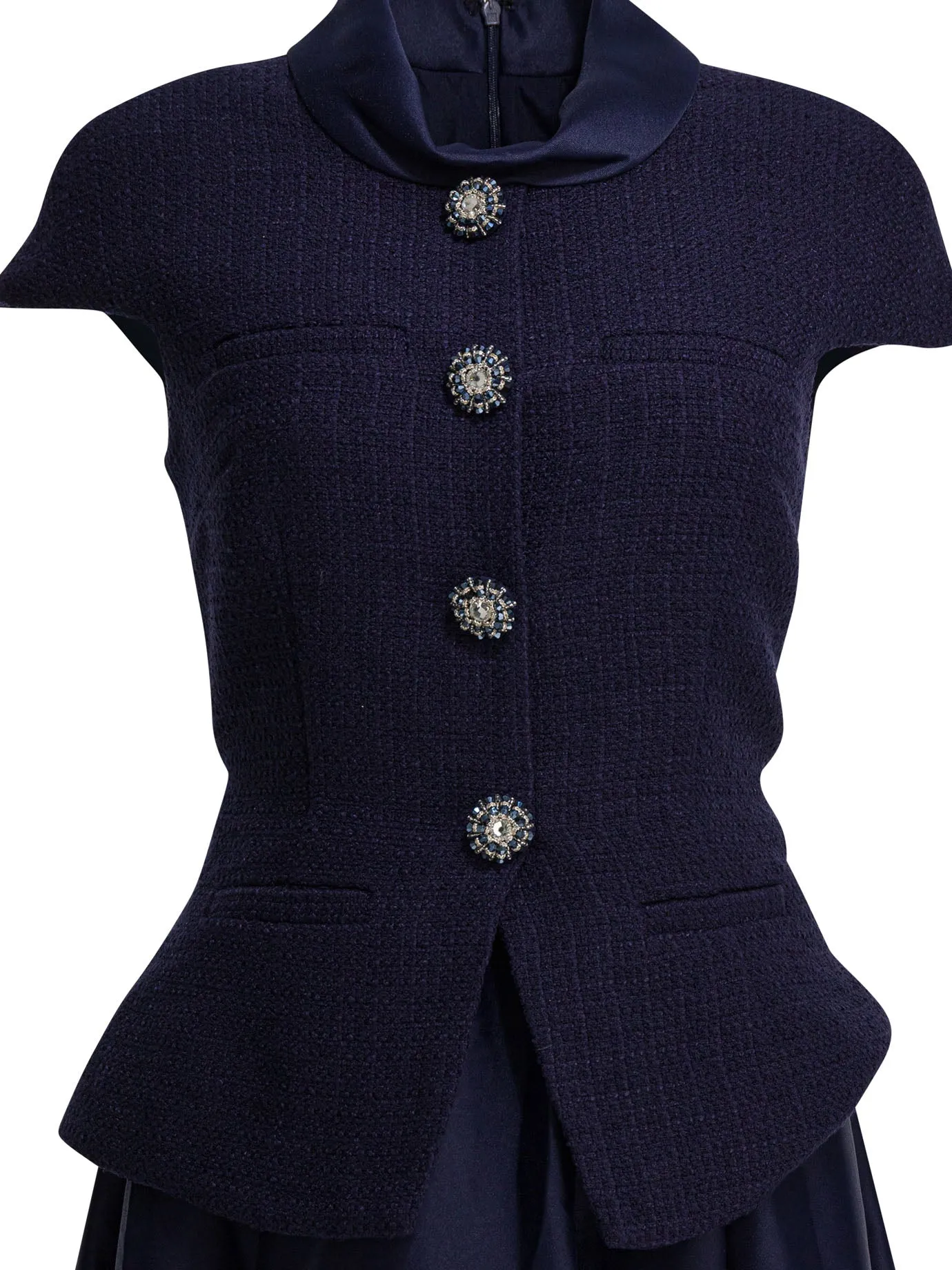 Taffeta Boucle Midi Dress Dresses Blue sold by Wanan Luxury product image thumbnail 3