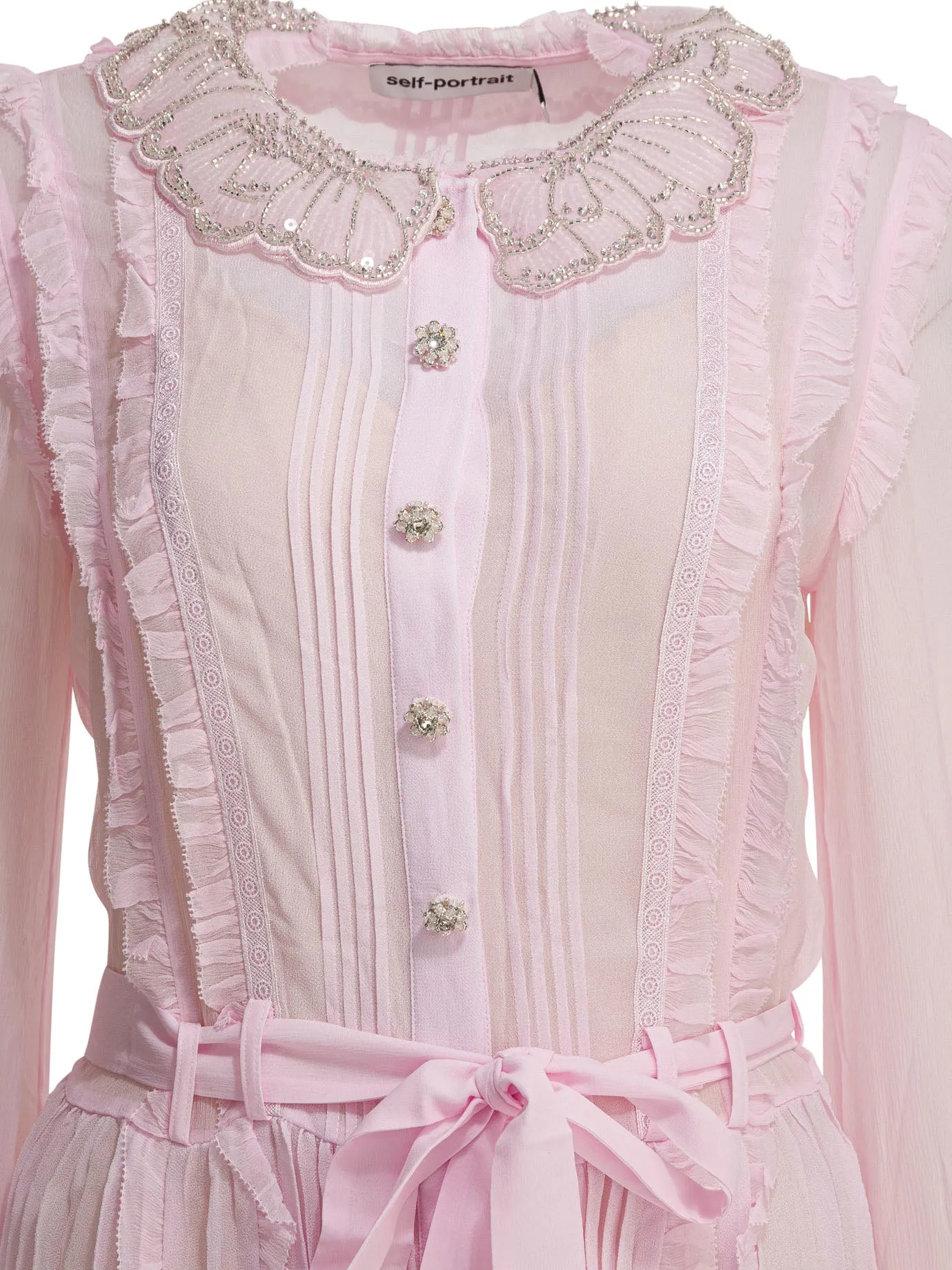 Pleated Georgette Midi Dress Dresses Pink sold by Wanan Luxury product image thumbnail 3