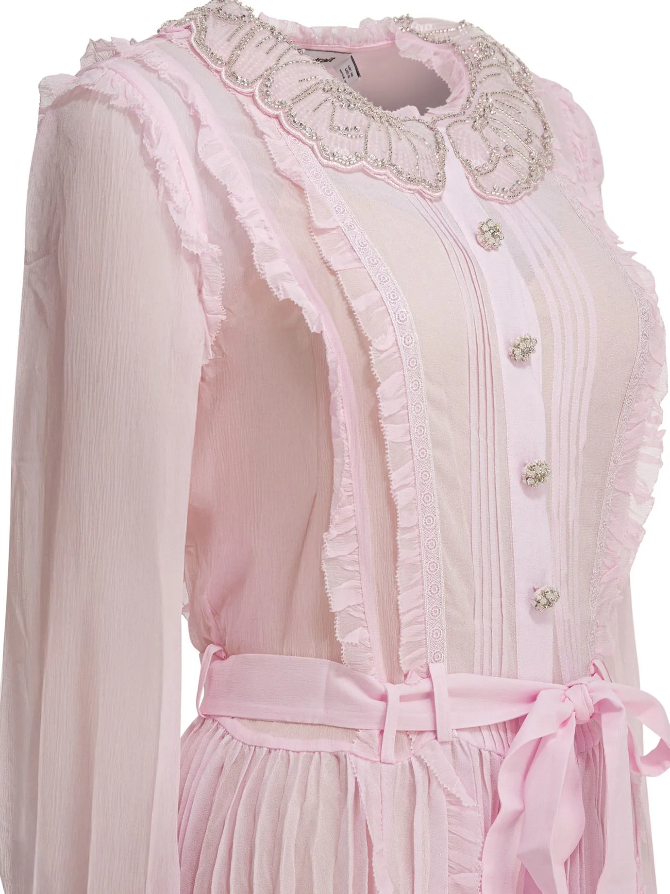 Pleated Georgette Midi Dress Dresses Pink sold by Wanan Luxury product image thumbnail 4