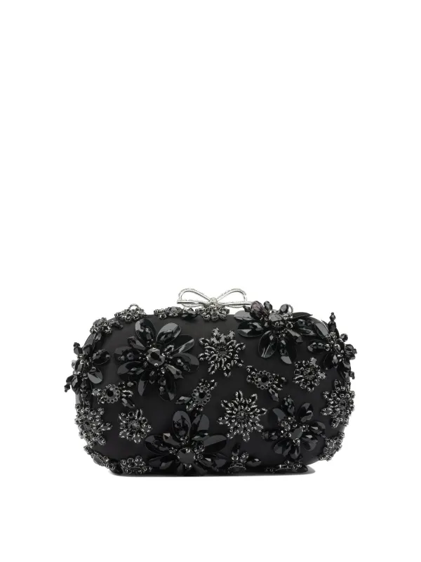 Satin Clutch Bag With Crystals Clutches Black sold by Wanan Luxury