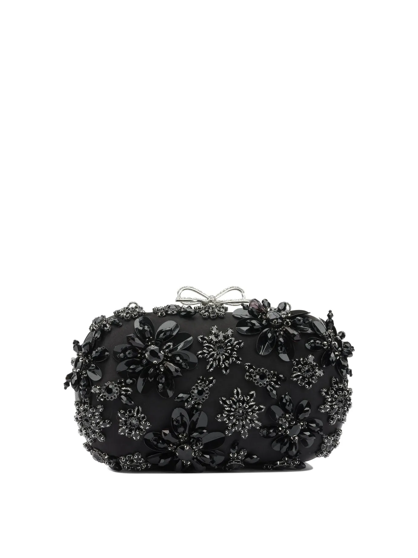 Satin Clutch Bag With Crystals Clutches Black sold by Wanan Luxury