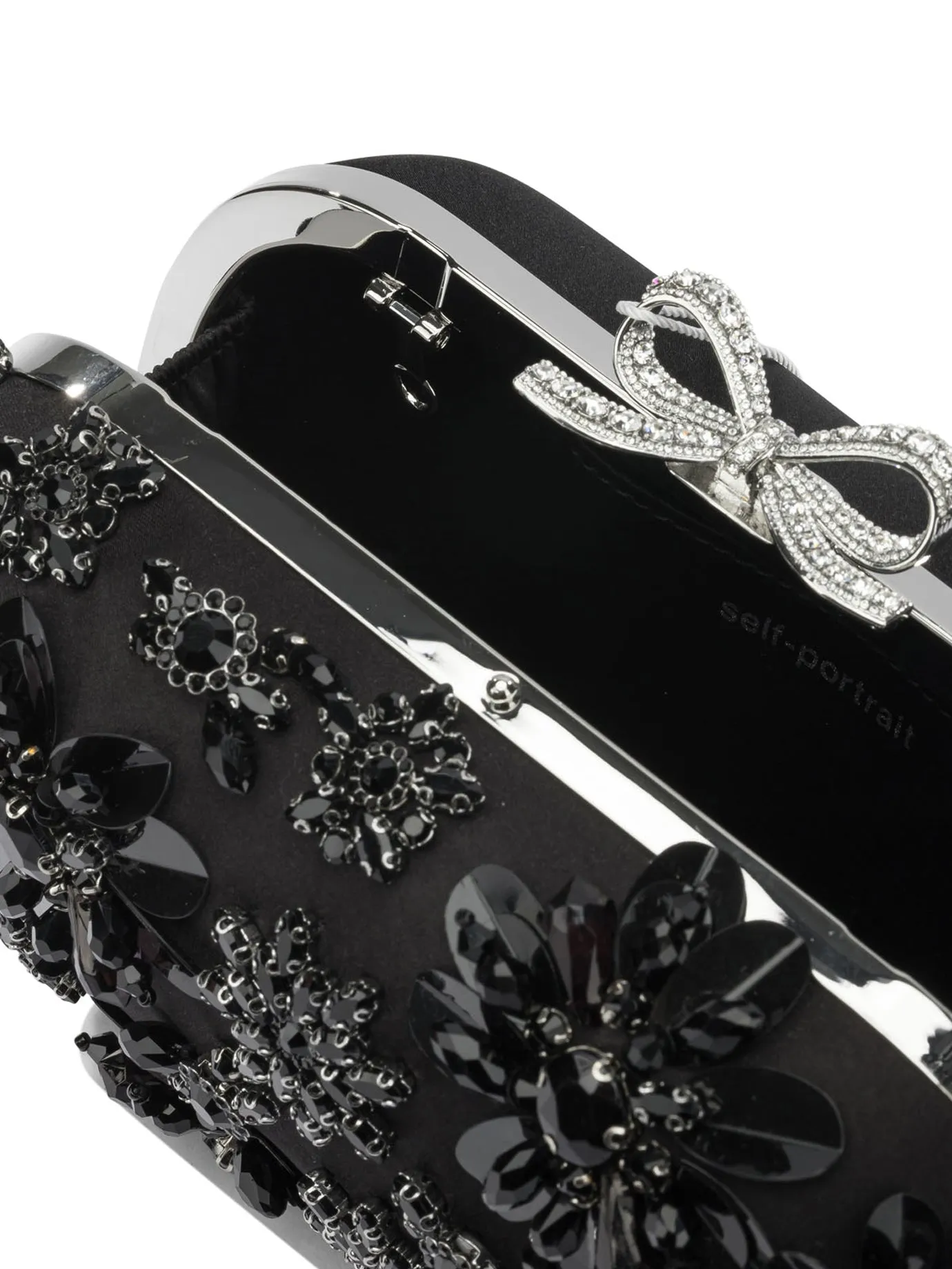 Satin Clutch Bag With Crystals Clutches Black sold by Wanan Luxury product image thumbnail 5