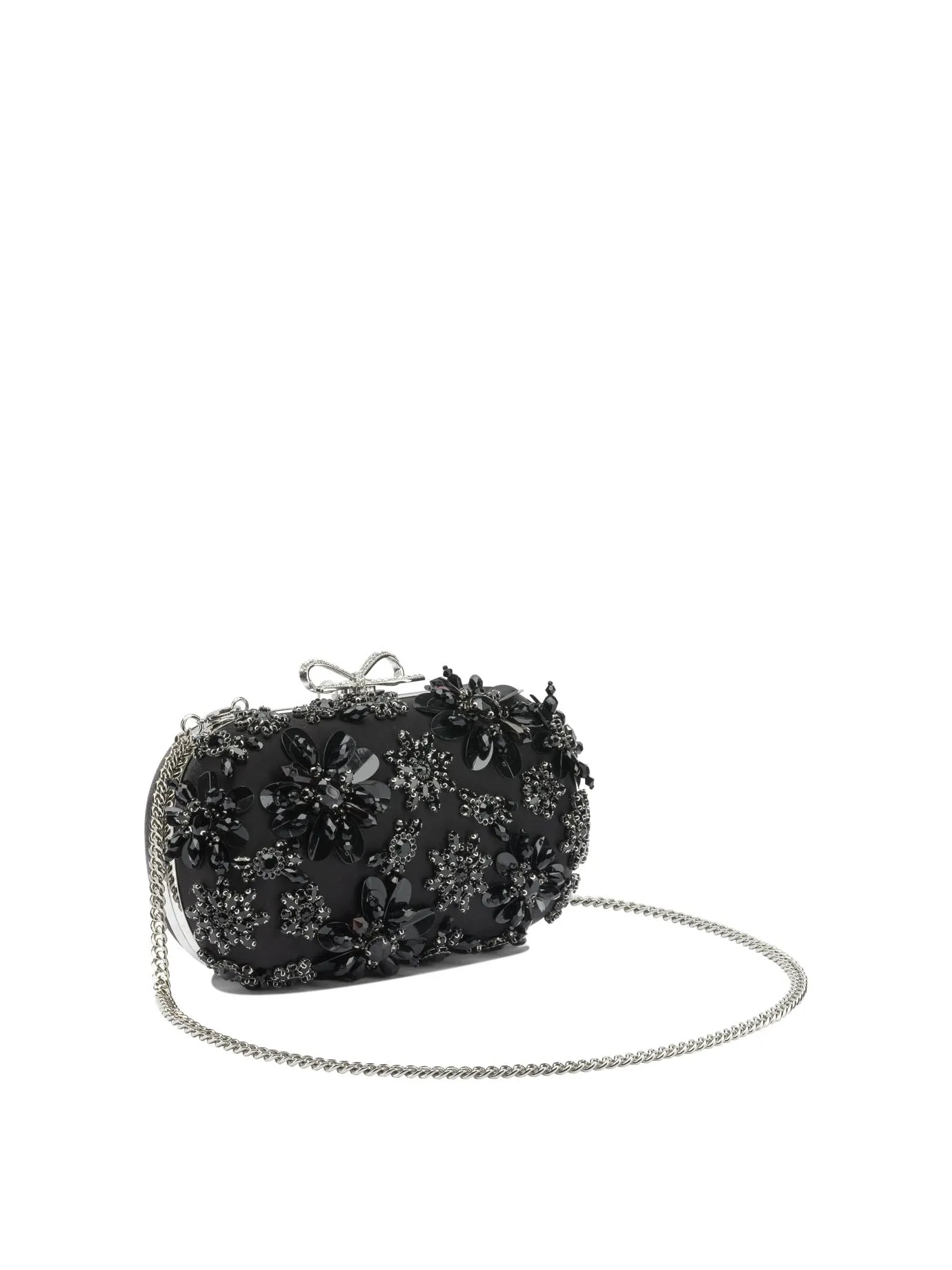 Satin Clutch Bag With Crystals Clutches Black sold by Wanan Luxury product image thumbnail 2