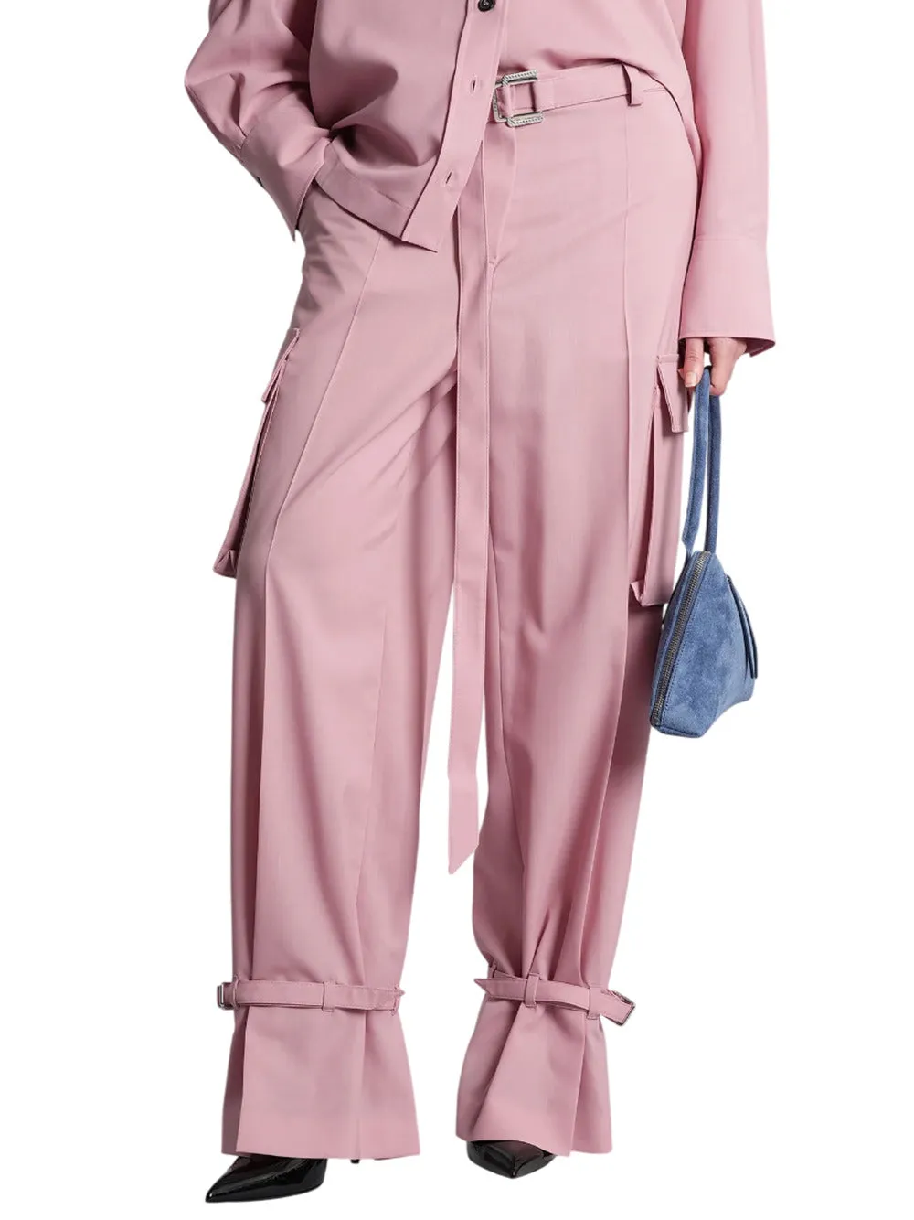 Pink Polyester Trousers sold by Wanan Luxury product image thumbnail 2