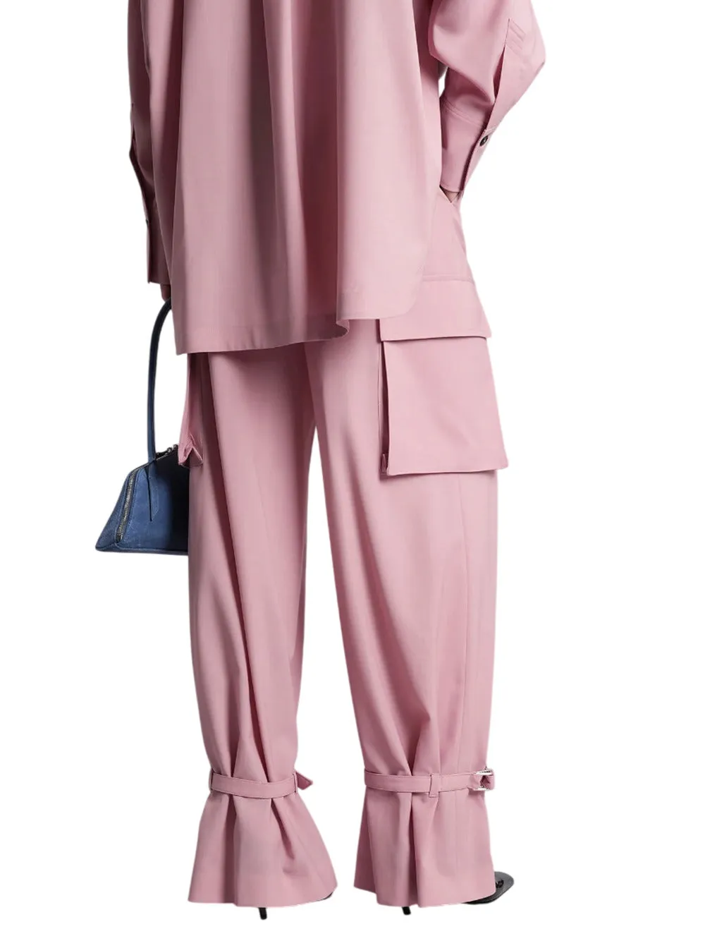 Pink Polyester Trousers sold by Wanan Luxury product image thumbnail 3